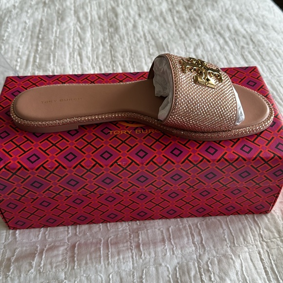 Tory Burch Everly slide Rose Gold Studded Slides sz 9.5 - Picture 3 of 10